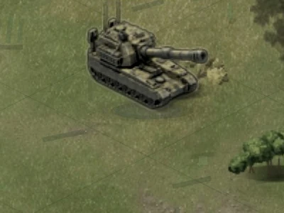Longreach self-propelled gun on its ground patch.